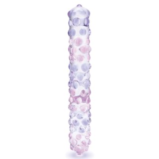 Glas Purple Rose Nubby 23 cm - szklany model spiralny z wypustkami