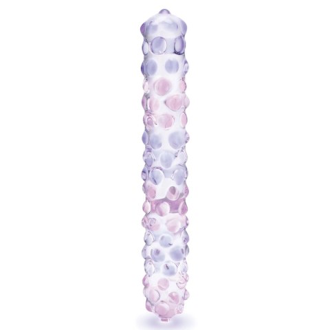 Glas Purple Rose Nubby 23 cm - szklany model spiralny z wypustkami