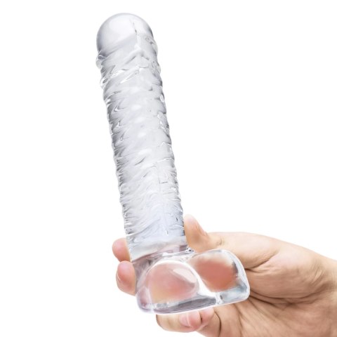 Glas Realistic Ribbed - szklany model z anatomiczną fakturą 20 cm