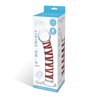 Glas Swirly szklany model spiralny 20,3 cm czerwony borokrzemowy