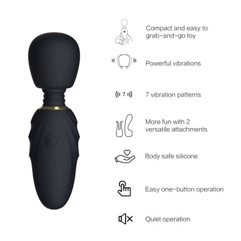 Nomi Tang Pocket Wand Black - kompaktowy masażer silikonowy IPX6