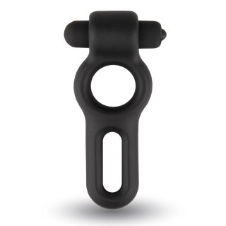 Rooster Drake silikonowy pierścień podwojny z funkcją wibracji czarny