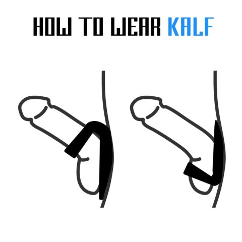 Velv Or Rooster Kalf silikonowy podwojny pierścień anatomiczny czarny