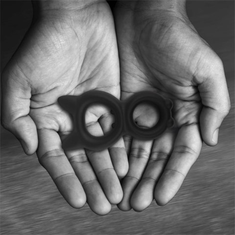 Velv Or Rooster Kalf silikonowy podwojny pierścień anatomiczny czarny