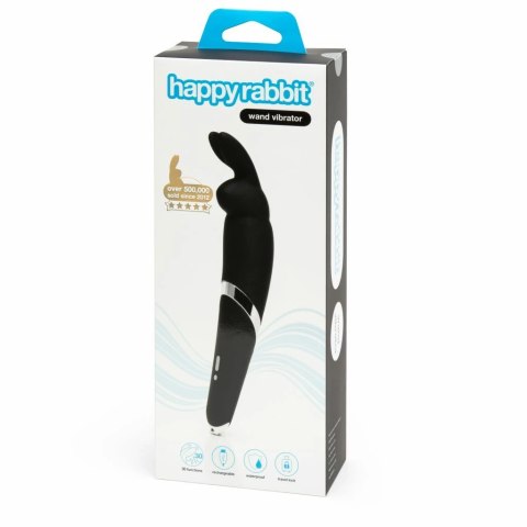 Happy Rabbit Wand Black - silikonowe urządzenie masujące, 26,7 cm