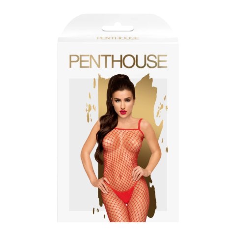 Penthouse Body Search Bodystocking Czerwone XL - siateczkowy model
