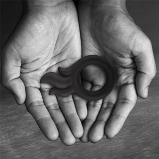 Rooster Hawk silikonowy pierścień wibrujący, żebrowany, czarny, średni