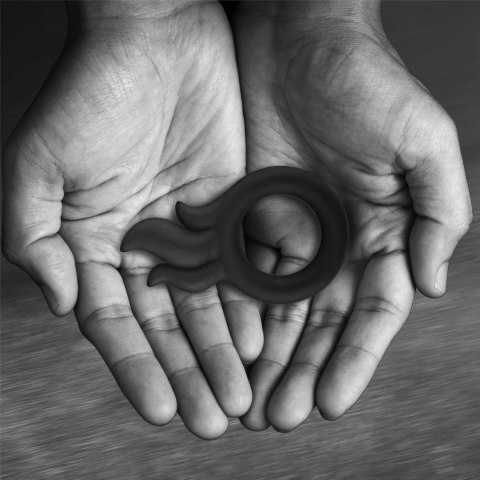 Rooster Hawk silikonowy pierścień wibrujący, żebrowany, czarny, średni