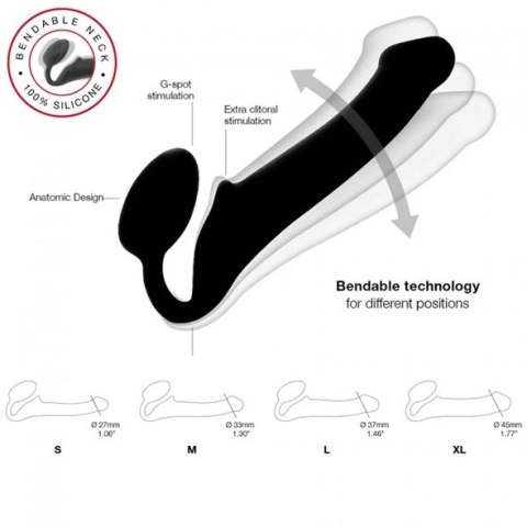 Strap-On-Me Bendable System Black XL - silikonowy model anatomiczny