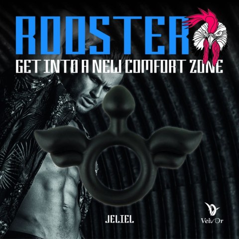 VelvOr Rooster Jeliel silikonowy pierścień anatomiczny 5,2 cm czarny