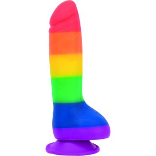Addiction Justin Dong 20 cm Rainbow - silikonowa forma anatomiczna z przyssawką