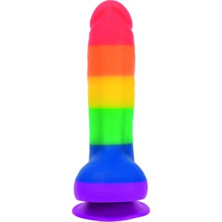 Addiction Justin Dong 20 cm Rainbow - silikonowa forma anatomiczna z przyssawką