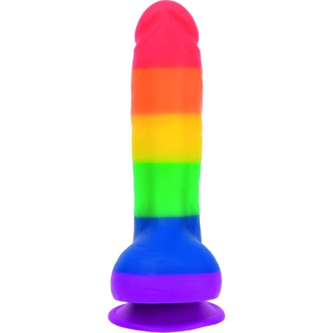 Addiction Justin Dong 20 cm Rainbow - silikonowa forma anatomiczna z przyssawką