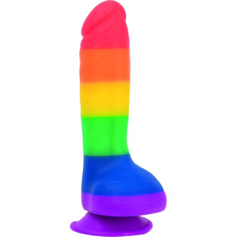 Addiction Justin Dong 20 cm Rainbow - silikonowa forma anatomiczna z przyssawką