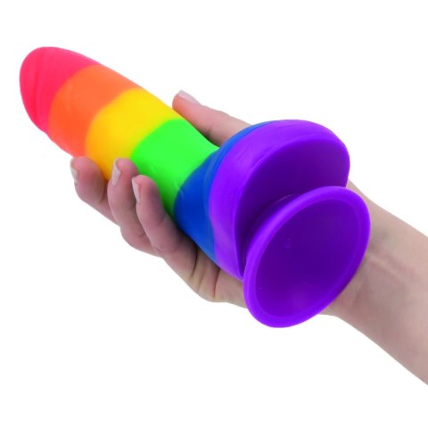 Addiction Justin Dong 20 cm Rainbow - silikonowa forma anatomiczna z przyssawką
