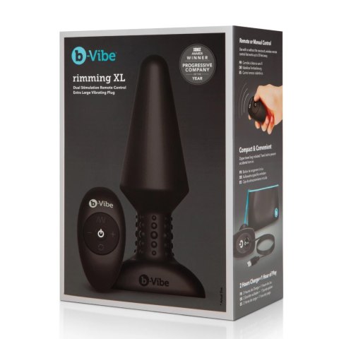 B-Vibe Rimming Plug XL Black - Zdalnie sterowana zatyczka, rozmiar XL