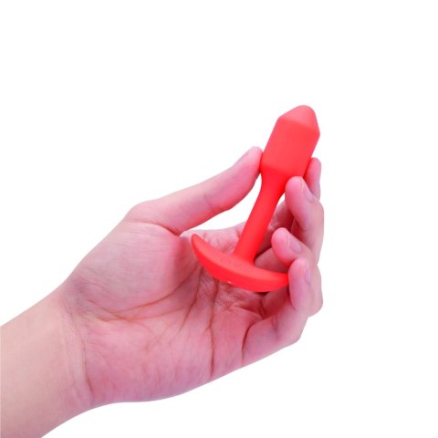 B-Vibe Snug Plug 1 Orange - Wibrująca wtyczka anatomiczna silikonowa 10 cm