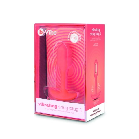 B-Vibe Snug Plug 1 Orange - Wibrująca wtyczka anatomiczna silikonowa 10 cm