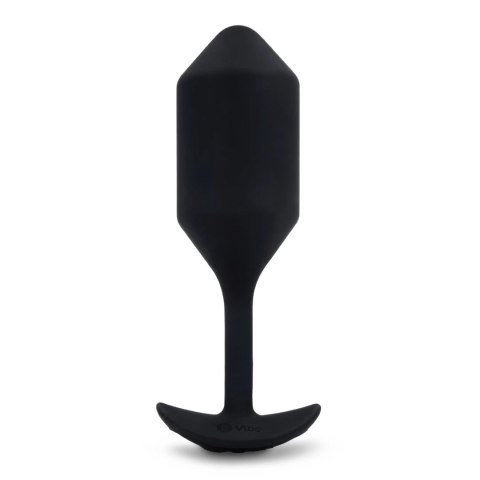 B-Vibe Snug Plug 4 Black - czarna wibrująca wtyczka, 247g, silikon