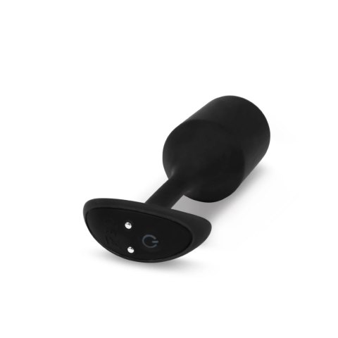 B-Vibe Snug Plug 4 Black - czarna wibrująca wtyczka, 247g, silikon