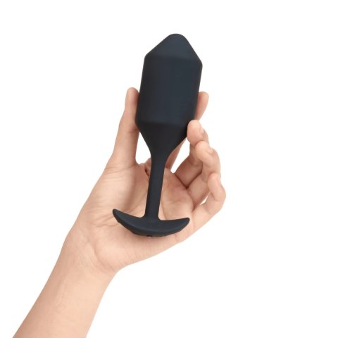 B-Vibe Snug Plug 4 Black - czarna wibrująca wtyczka, 247g, silikon
