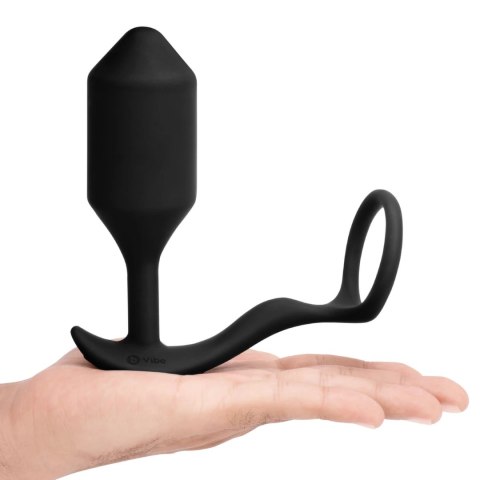 B-Vibe Snug & Tug XL - Wibrująca zatyczka anatomiczna z pierścieniem