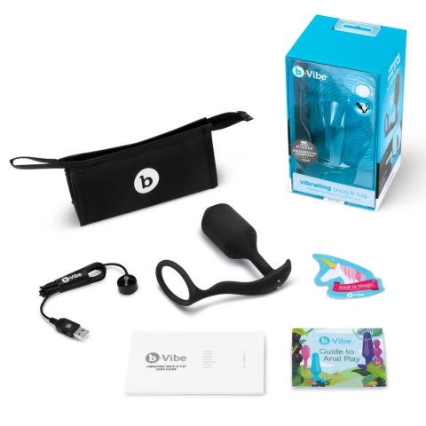 B-Vibe Snug & Tug XL - Wibrująca zatyczka anatomiczna z pierścieniem