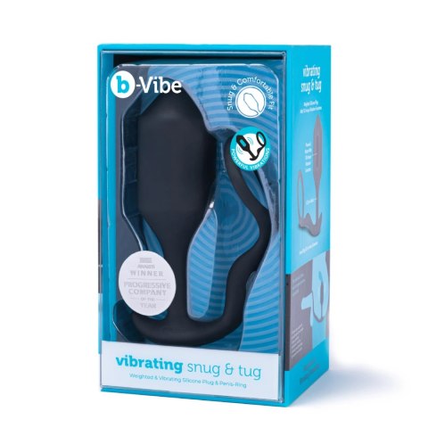 B-Vibe Snug & Tug XL - Wibrująca zatyczka anatomiczna z pierścieniem
