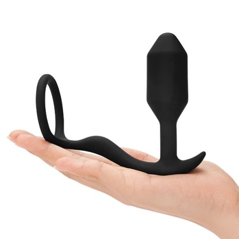 B-Vibe Snug & Tug silikonowy model intymny z pierścieniem 128g