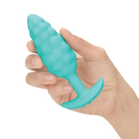 B-Vibe Texture Plug Bump Mint - wibrująca anatomiczna wtyczka silikonowa