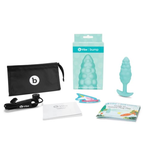 B-Vibe Texture Plug Bump Mint - wibrująca anatomiczna wtyczka silikonowa