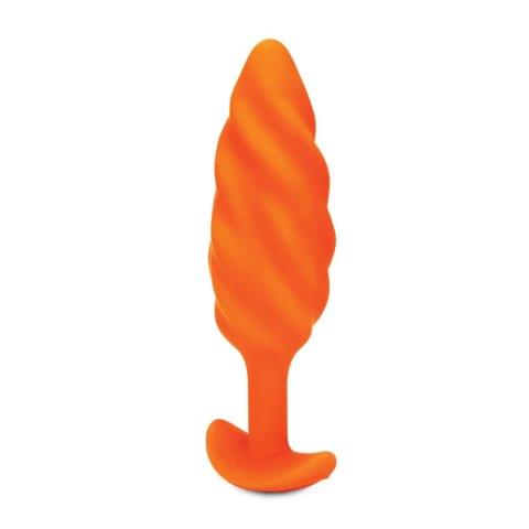 B-Vibe Texture Plug Swirl Orange - wibrujący model z falistą powierzchnią