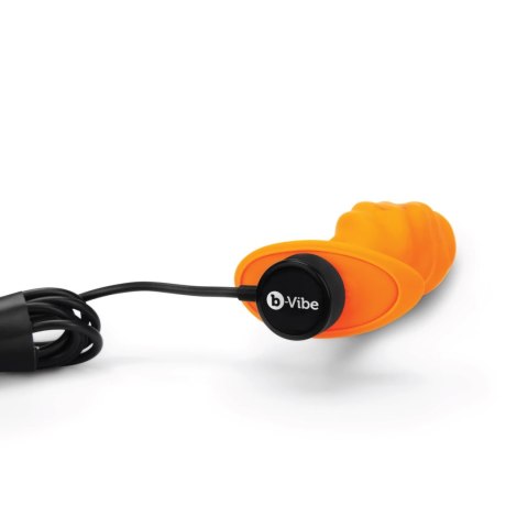 B-Vibe Texture Plug Swirl Orange - wibrujący model z falistą powierzchnią