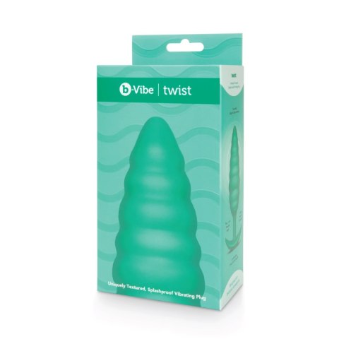 B-Vibe Texture Plug Twist Green - anatomiczny wibrujący model silikonowy