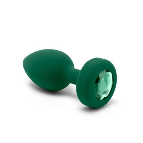 B-Vibe Vibrating Jewel Plug M/L Emerald - wibrujący korek z pilotem