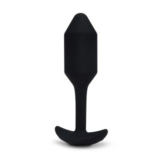 B-Vibe Vibrating Snug Plug 2 Black - wibrująca zatyczka anatomiczna 112g