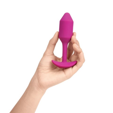B-Vibe Vibrating Snug Plug 2 Rose - silikonowy korek wibrujący 112g