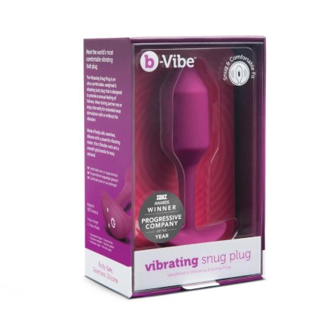 B-Vibe Vibrating Snug Plug 2 Rose - silikonowy korek wibrujący 112g