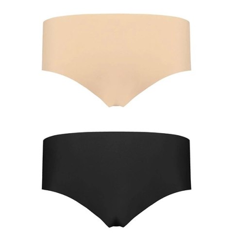 Bye Bra Invisible Hipster XL - Bezszwowe Majtki 2-Pack Nude & Black