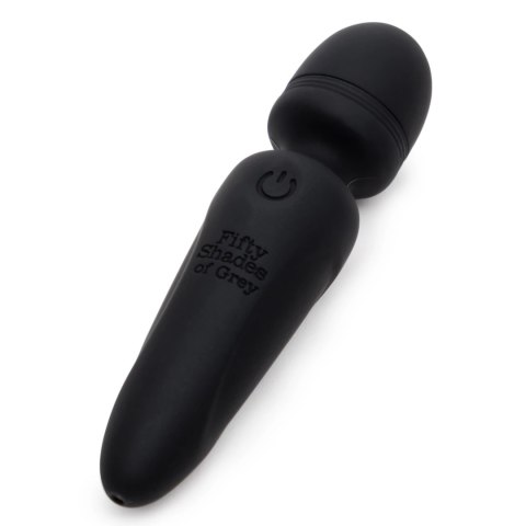 Fifty Shades of Grey Sensation Mini Wand - masażer, silikon, USB, czarny