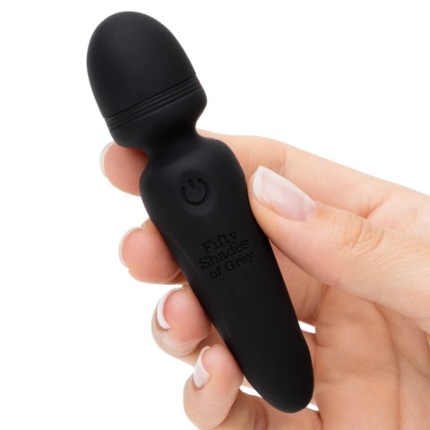 Fifty Shades of Grey Sensation Mini Wand - masażer, silikon, USB, czarny