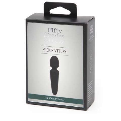 Fifty Shades of Grey Sensation Mini Wand - masażer, silikon, USB, czarny