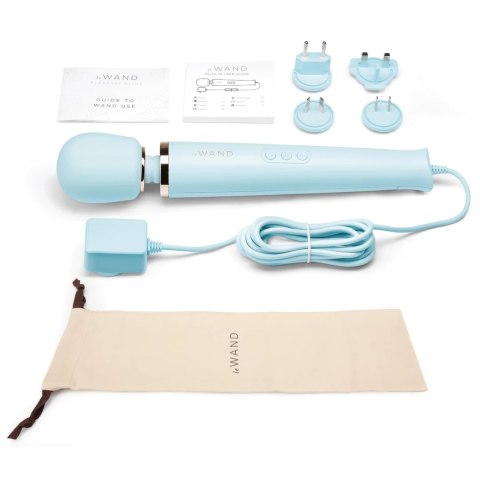Le Wand Plug-In Massager Sky Blue - Masażer zasilany sieciowo, 245 cm kabel