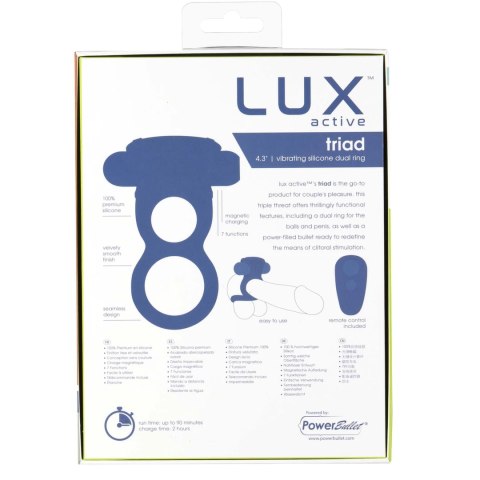 Lux Active Triad - podwojny pierścień silikonowy z pilotem i 7 trybami