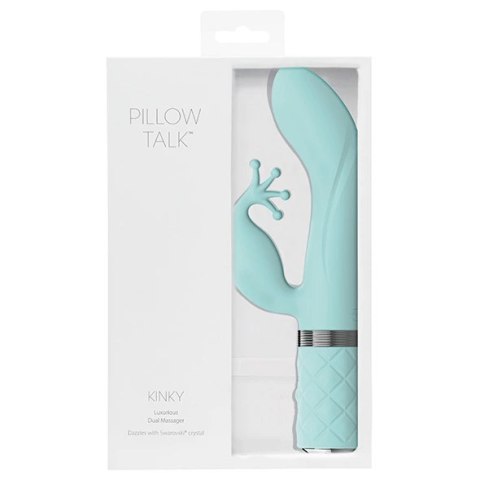 Pillow Talk Kinky Teal - dwusilnikowy model punktu G i łechtaczki