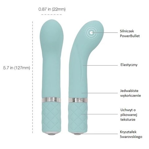 Pillow Talk Racy Teal - mini urządzenie wibrujące, silikon, 12,7 cm