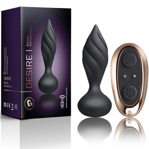 Rocks-Off Petite Sensations Desire Black - wibrująca wtyczka z pilotem
