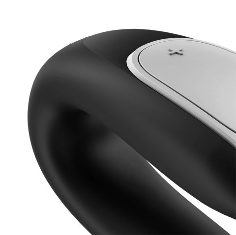 Satisfyer Double Fun Black - urządzenie dla par, pilot, aplikacja, IPX7