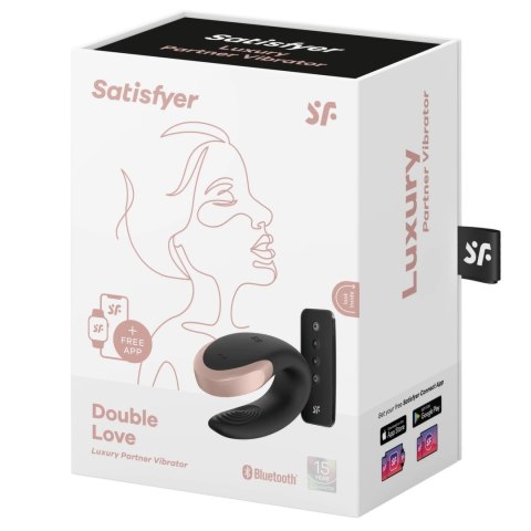 Satisfyer Double Love Black - model dla par, sterowanie aplikacją i pilotem