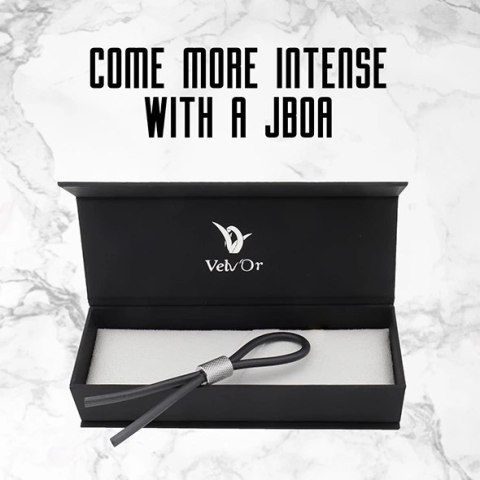 Velv'Or JBoa regulowany pierścień intymny silikonowo-stalowy czarny 13cm